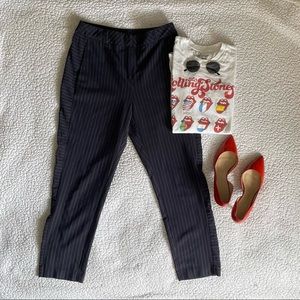 Topshop Navy Pinstripes Trousers